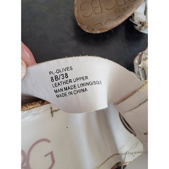 BCBG Olives White Gladiator Style High Heel Sandals With Rhinestone Accents & Co - Picture 9 of 9